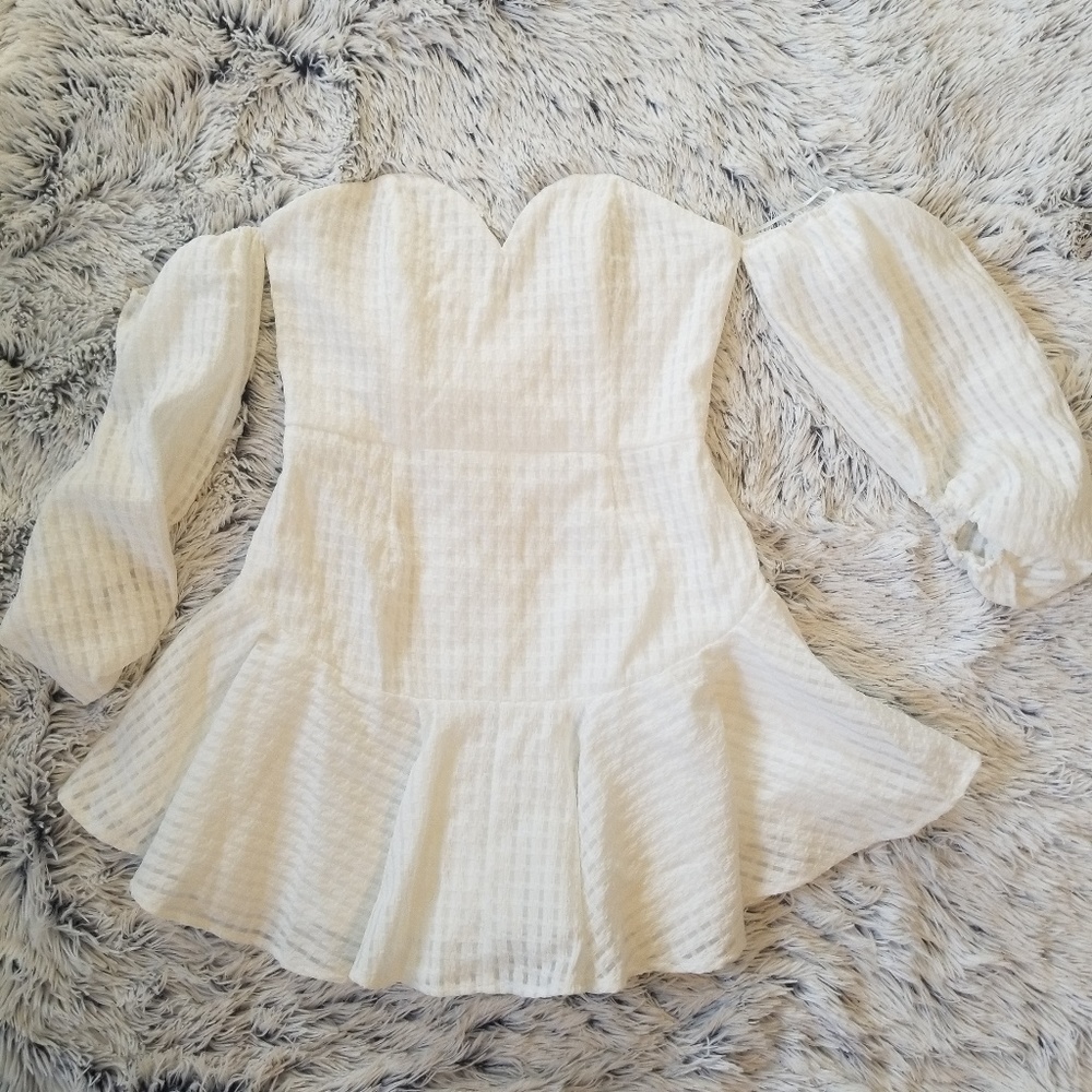 NWT White strapless dress size-L